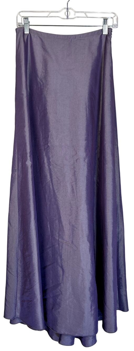 Express Purple Iridescent Silky A-line Y2K Maxi Goddess Flowy Dressy Skirt Sz 6